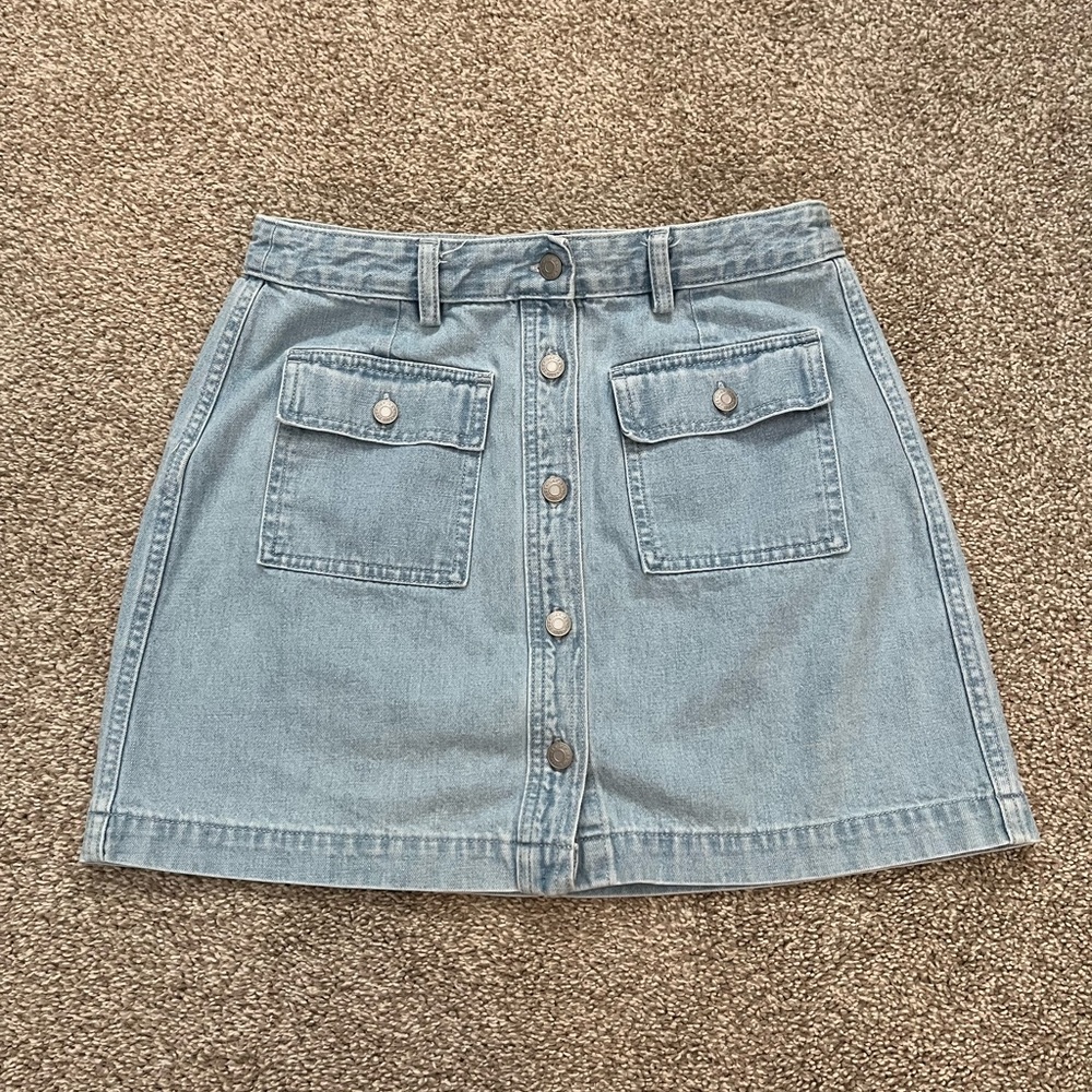 Gap Denim Button-Front Mini Skirt